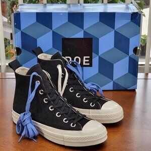 Converse X D.O.E Chuck 70 Hi Leather 165549C Black/Mouse/Egret Size 7 Women's